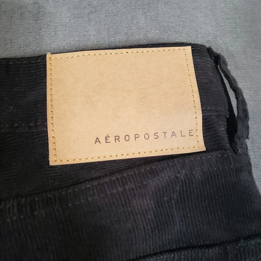 Aeropostale Corduroy Pants Mens 34/32 Black Skinny MGKTBA1